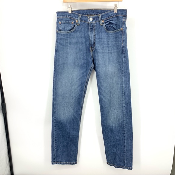 Levi's Other - Levis Men Size 34 x 30 Jeans 505 Regular Fit Straight Dark Wash Pants Stretch‎